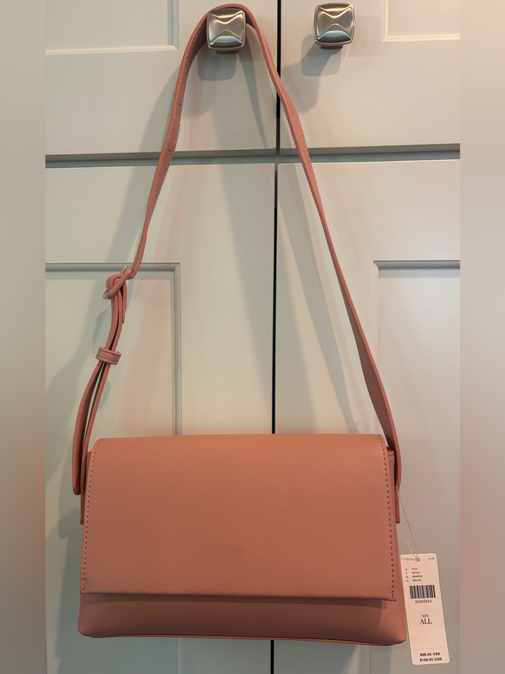 By Anthropologie Mauve Foldover Shoulder Bag, New With Tags